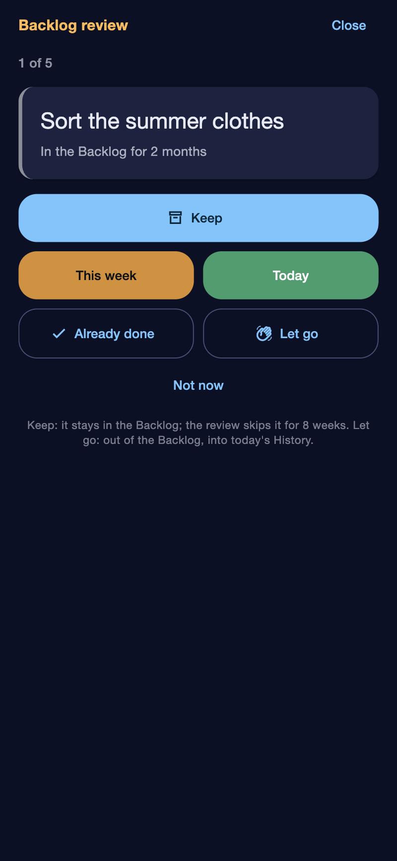 The backlog review, one card at a time
