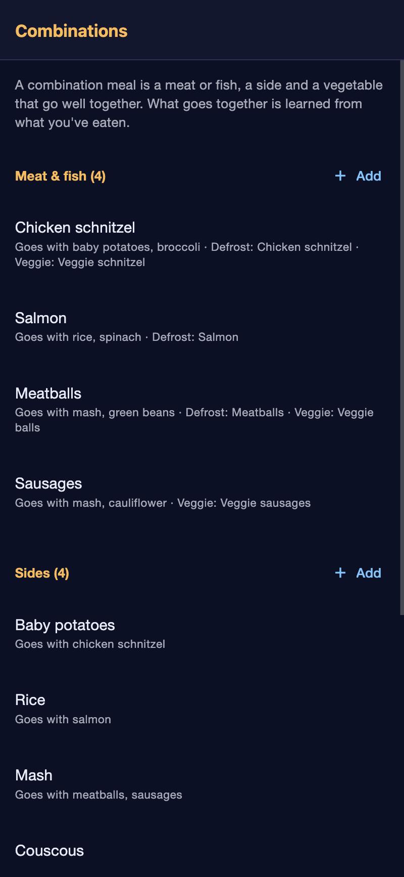 Combination meals: the parts and what goes with what